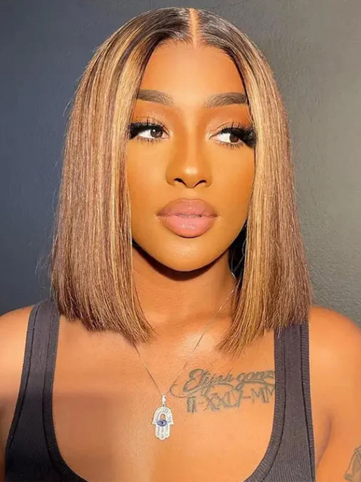 Dorsanee_Hair_4_27_Highlight_Straight_Bob_Wigs_4x4_13x4_Lace_Front_Human_Hair_Wig_Ombre_Colored_Hair