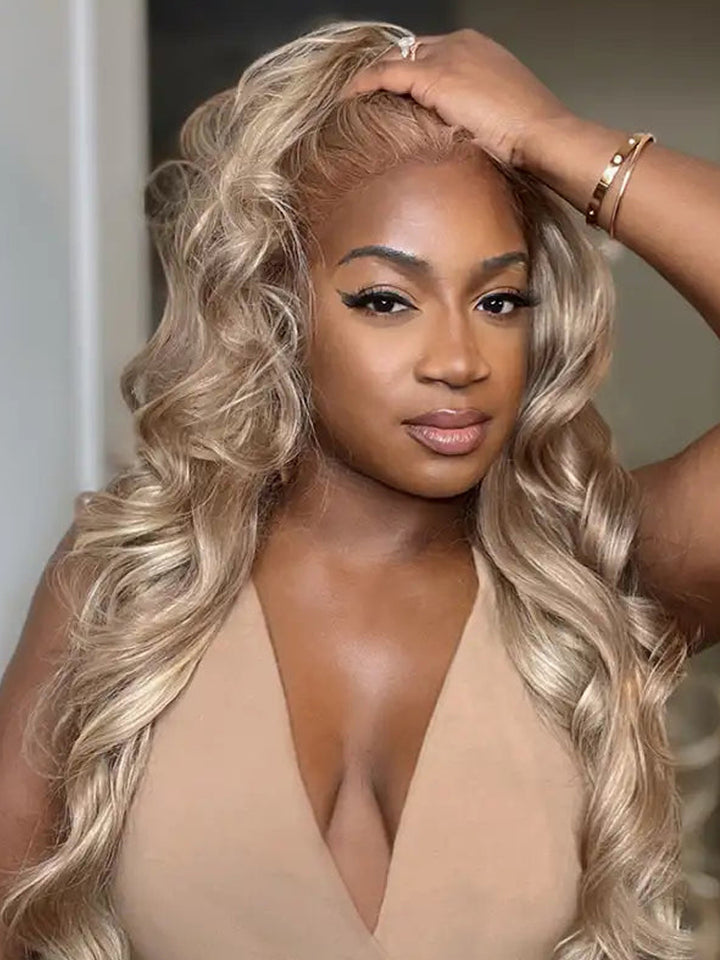 Dorsanee Hair P18/613 Light Brown #613 Highlight Color 13x6 HD Lace Frontal Straight Human Wig