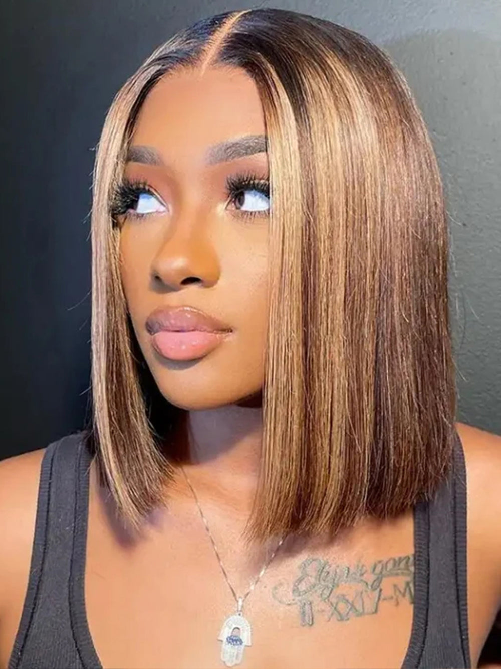 Dorsanee_Hair_P4_27_Highlight_Straight_Bob_Wigs_4x4_13x4_Lace_Front_Human_Hair_Wig_Ombre_Colored_Hair