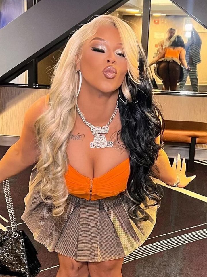 Dorsanee Half Black Half Honey Blonde 200 Density 13x4 Lace Front Human Hair Wigs