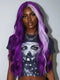 Dorsanee Halloween Cosplay Lavender Streak Purple 13x4 Lace Front Human Hair Wigs