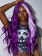Dorsanee Halloween Cosplay Lavender Streak Purple 13x4 Lace Front Human Hair Wigs