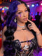 Dorsanee Halloween Cosplay Ombre Split Dye Black Purple Color 13x4 HD Lace Front Human Hair Wigs