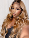Dorsanee Honey Blonde 13x4 Lace Front Body Wave Hair Wig With Dark Black Roots