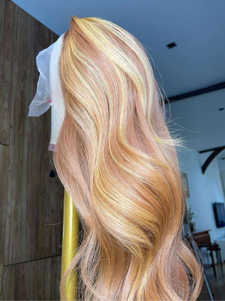 Dorsanee Honey Blonde Tea Light Brown Body Wave 13x4 Lace Front Human Hair Wigs