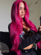 Dorsanee Hot Rose Pink 13x4 Lace Front Virgin Human Hair Wigs Wth Bangs