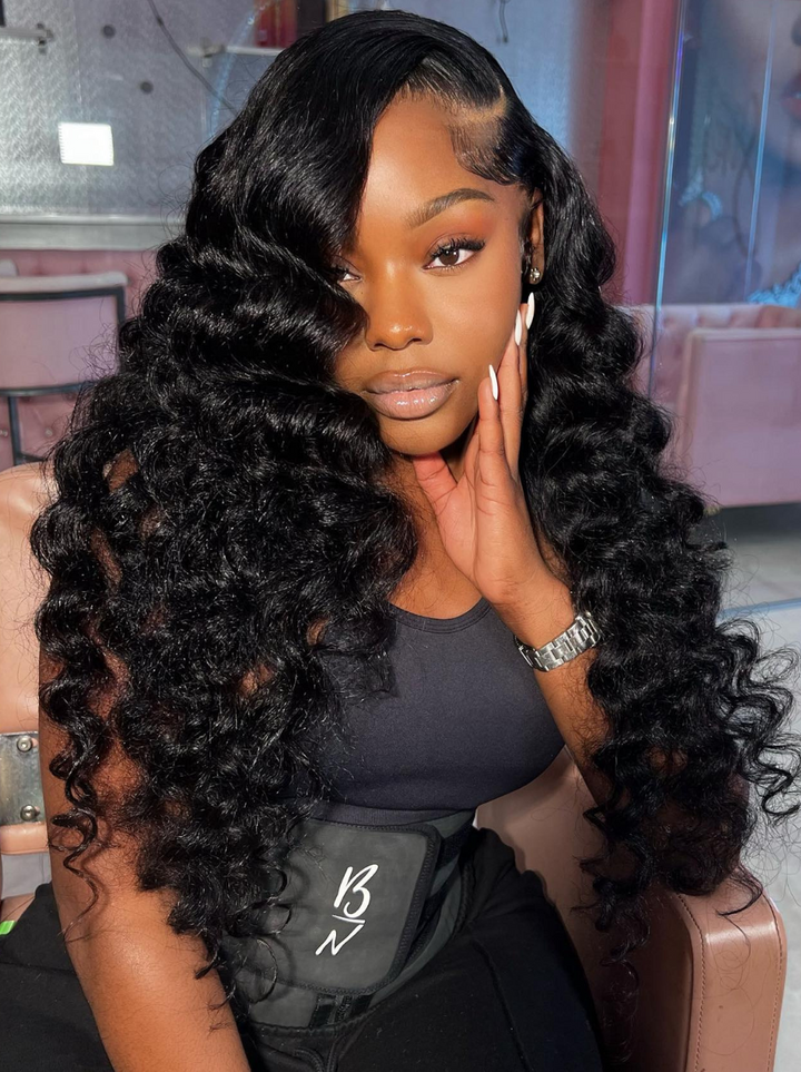 Dorsanee Large Circumference Cap Loose Deep Wave Human Wigs For Big Heads 13x4 Lace Front Hair