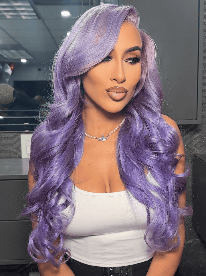 Dorsanee Lavender Purple Body Wave 13x4 Lace Front Virgin Human Hair Wigs