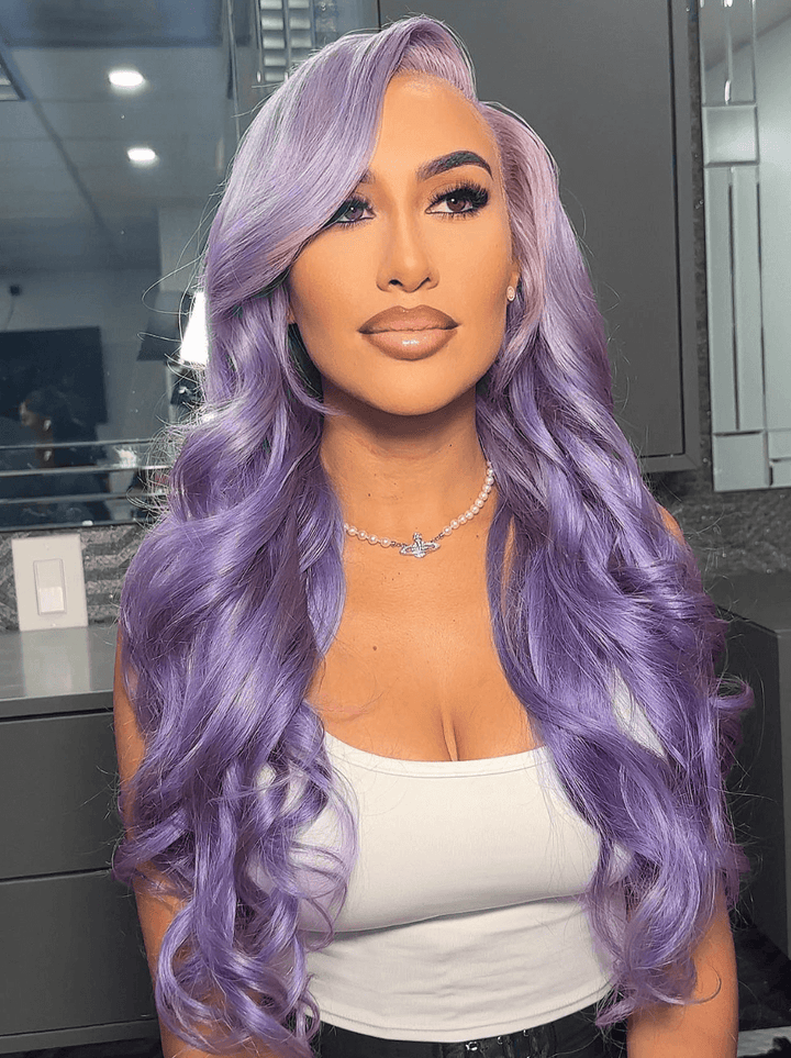 Dorsanee Lavender Purple Body Wave 13x4 Lace Front Virgin Human Hair Wigs
