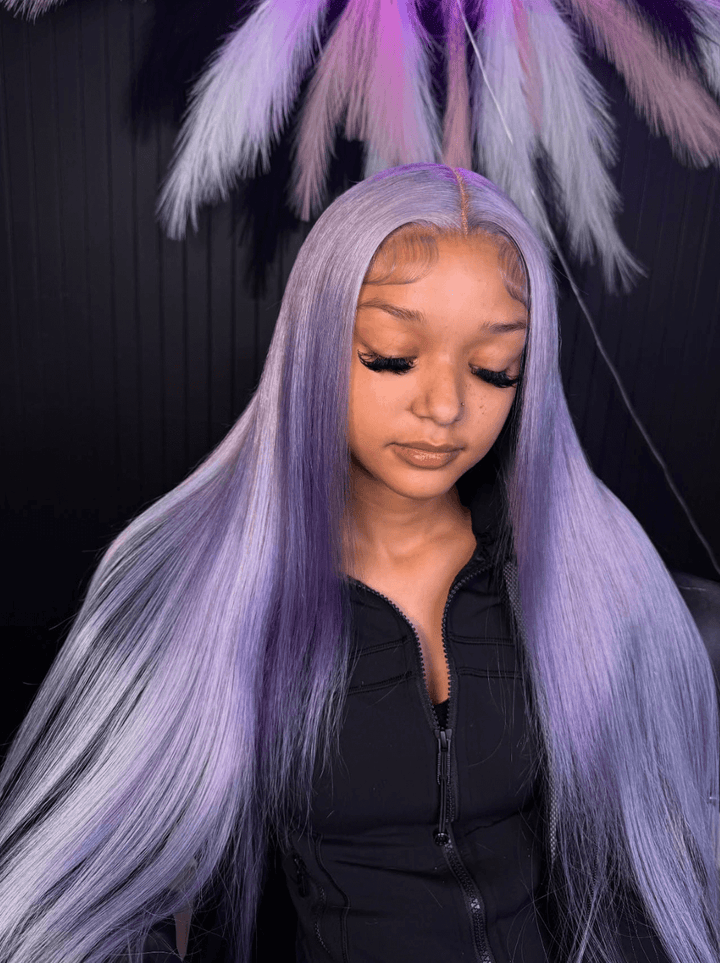 Dorsanee Lavender Purple Bone Straight 13x4 HD Lace Front Virgin Human Hair Wigs