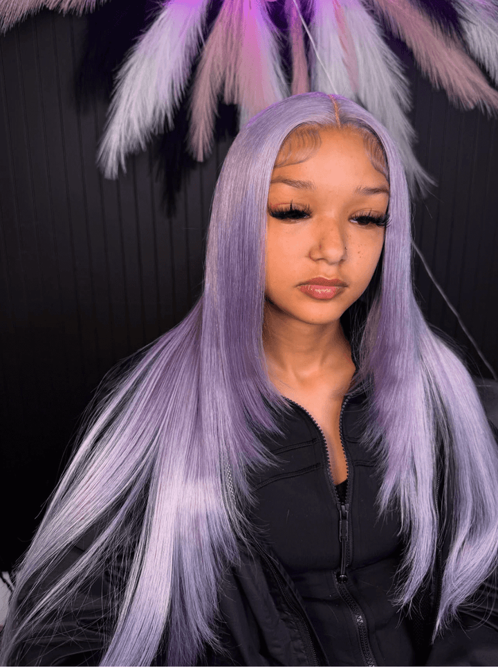 Dorsanee Lavender Purple Bone Straight 13x4 HD Lace Front Virgin Human Hair Wigs
