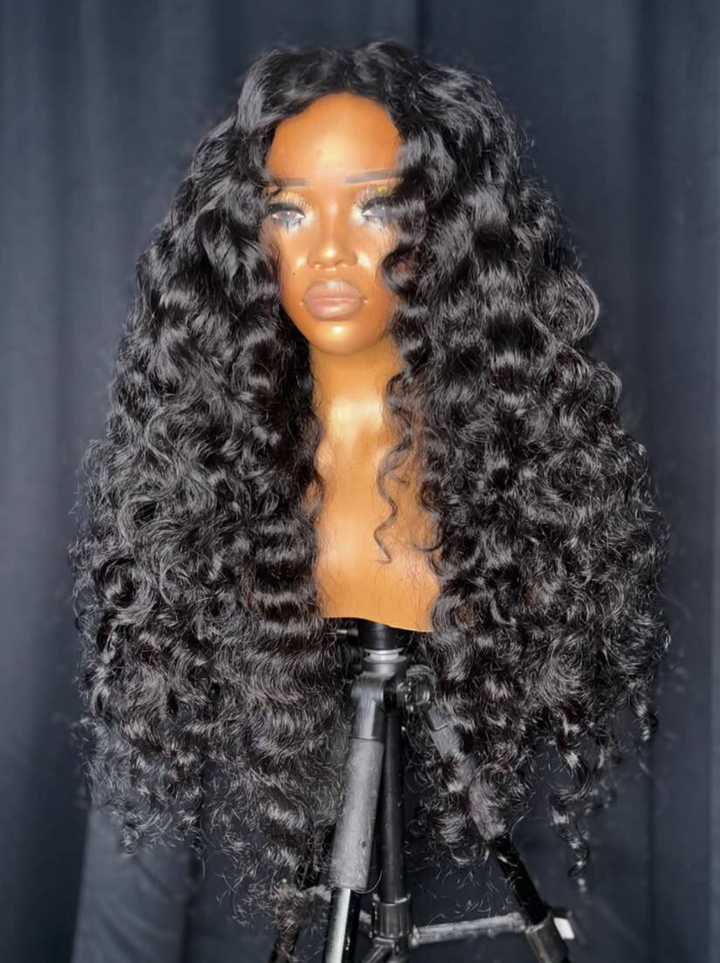 Dorsanee Loose Deep Wave Wand Curls 13x4 Lace Front Virgin Human Hair Wigs