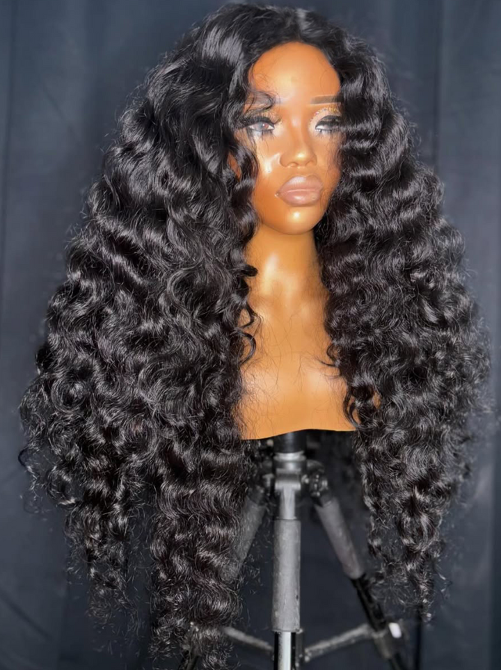 Dorsanee Loose Deep Wave Wand Curls 13x4 Lace Front Virgin Human Hair Wigs