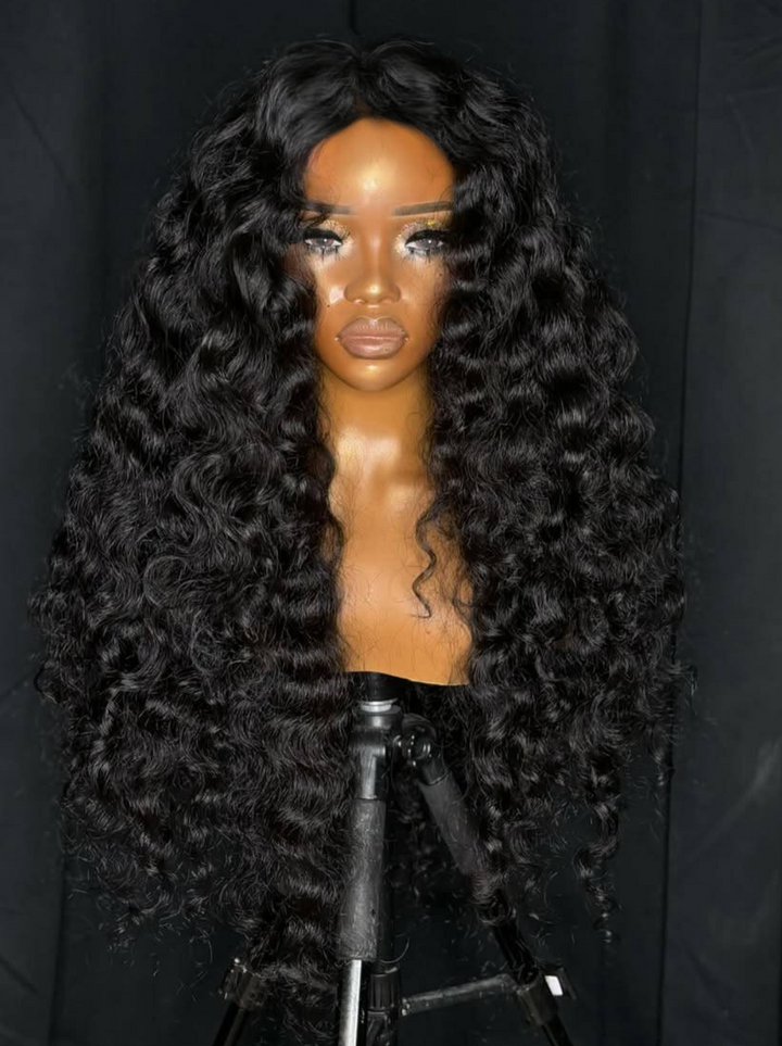 Dorsanee Loose Deep Wave Wand Curls 13x4 Lace Front Virgin Human Hair Wigs