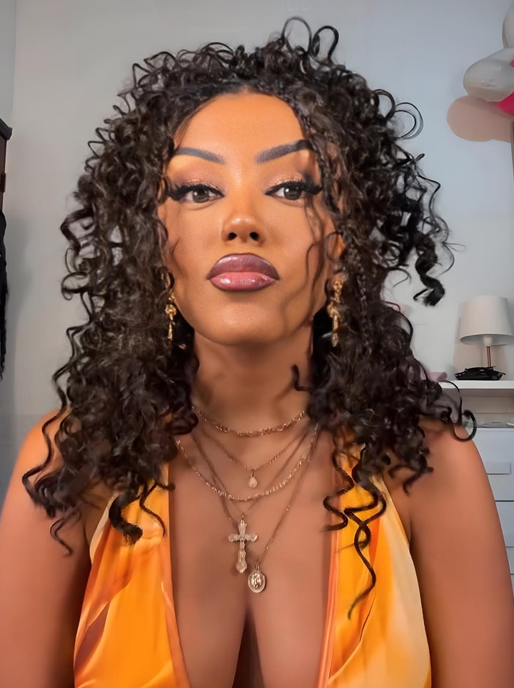 Dorsanee Mature Shoulder Length Deep Wave 13x4 Lace Front Human Hair Wigs