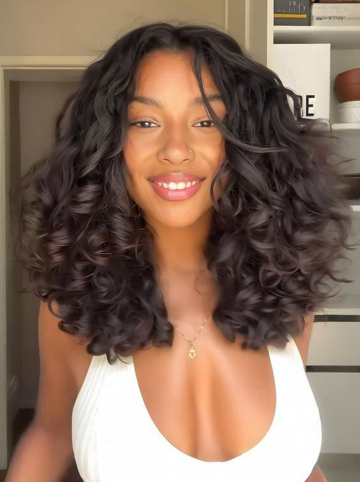 Dorsanee Mature Sleek Shoulder-grazing Bouncy Loose Wave Human Hair Wigs