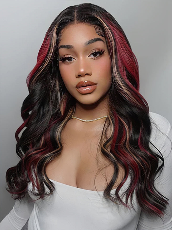 Dorsanee_Multi_Color_Highlight_Black_With_Blonde_Red_Streaks_Wigs_Body_13x4_Lace_Front_Wigs