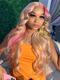 Dorsanee Multi Color Platinum Blonde Pink Purple Yellow Virgin Human Hair Wigs