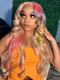Dorsanee Multi Color Platinum Blonde Pink Purple Yellow Virgin Human Hair Wigs