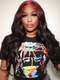 Dorsanee Natural Black Loose Wave Wig With Ombre Purple Roots 13x4 HD Lace Front Human Hair Wigs