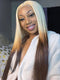 Dorsanee Ombre Blonde Brown Colored Wig Bone Straight 13x4 Lace Front Human Hair Wigs