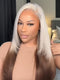 Dorsanee Ombre Blonde Brown Colored Wig Bone Straight 13x4 Lace Front Human Hair Wigs Colored Wig For Women