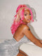 Dorsanee Ombre Blonde Pink Straight Body Wave 13x4 Lace Front Human Hair Wig