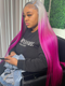 Dorsanee Ombre Gray Cranberry Violet Red two Tones 13x4 Lace Front Human Hair Wigs