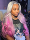Dorsanee Ombre Gray Purple Lavender Wig 200 Density 13x4 Lace Front Body Wave Human Hair Wigs