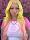 Dorsanee Ombre Pastel Yellow Pink 13x4 Lace Front Virgin Human Hair Wigs 200 Density