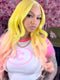 Dorsanee Ombre Pastel Yellow Pink 13x4 Lace Front Virgin Human Hair Wigs 200 Density
