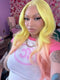 Dorsanee Ombre Pastel Yellow Pink 13x4 Lace Front Virgin Human Hair Wigs 200 Density