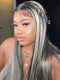 Dorsanee P1B/613 Highlights Colored Straight Hair 13x4 Lace Frontal Human Hair Wigs Blonde With Black Colored Wig For Women Bleached