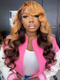 Dorsanee Peekaboo Honey Blonde Chocolate Brown Wig 200 Density 13x4 Lace Front Body Wave Human Hair Wigs