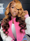 Dorsanee Peekaboo Honey Blonde Chocolate Brown Wig 200 Density 13x4 Lace Front Body Wave Human Hair Wigs