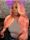 Dorsanee Black Friday Blonde With Pink Highlight Streaks 13x4 Lace Front Body Wave Hair Wigs