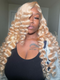Dorsanee Strawberry Platinum 613 Blonde Wand Curls 13x4 Lace Front Loose Deep Wave Human Hair Wigs