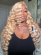 Dorsanee Strawberry Platinum 613 Blonde Wand Curls 13x4 Lace Front Loose Deep Wave Human Hair Wigs