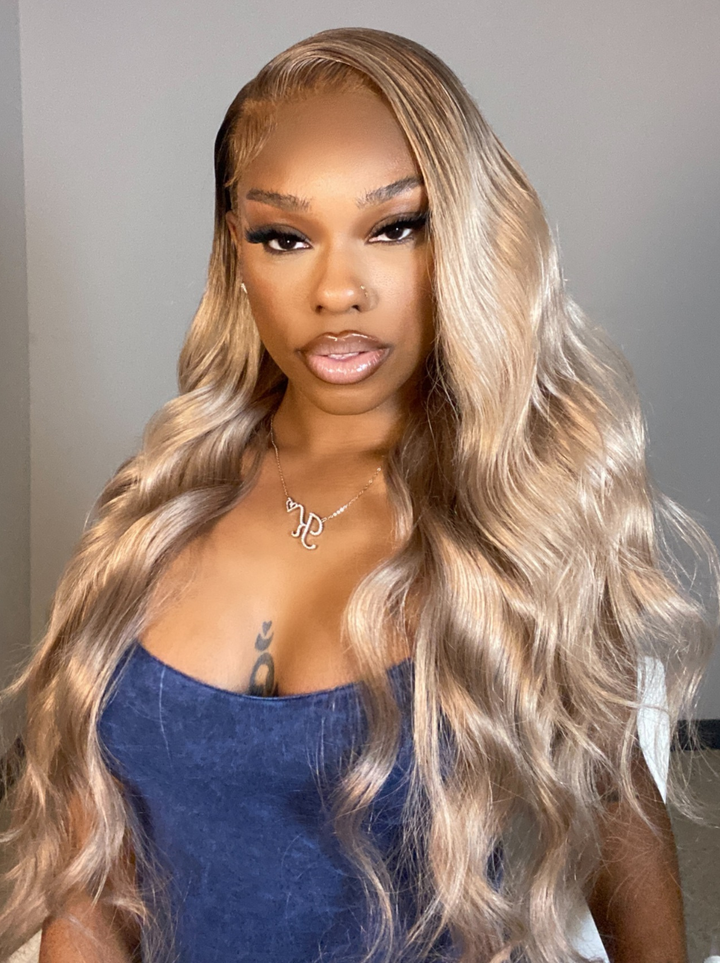 Dorsanee Platinum Golden Honey Blonde Body Wave 13x4 Lace Front Virgin Human Hair Wigs