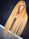 Dorsanee Platinum Strwberry Honey Blonde Deep Wave Curly Lace Front Hair Wigs