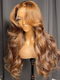 Dorsanee Auburn Reddish Brown Curtain Bangs 13x4 HD Lace Front Body Wave Human Hair Wigs