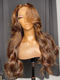 Dorsanee Auburn Reddish Brown Curtain Bangs 13x4 HD Lace Front Body Wave Human Hair Wigs
