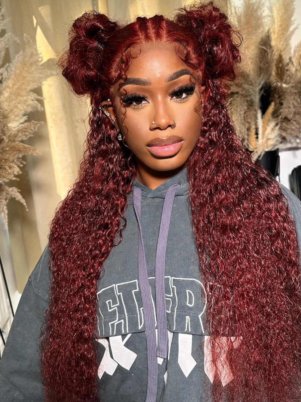 Dorsanee Reddish Brown Water Wave 13x4 Lace Front Wig Bye Bye Knots Put On And Go Pre Cut Lace Glueless Human Hair Wigs