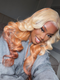 Dorsanee Reverse Ombre Blonde Light Brown 13x4 Lace Front Body Wave Human Hair Wigs