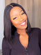 Dorsanee Short Bob Bone Straight Adjustable Wear Go Glueless Human Hair Wigs