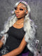 Dorsanee Silver Gray Pastel Green 13x4 Lace Front Virgin Human Hair Wigs 200 Density