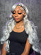 Dorsanee Silver Gray Pastel Green 13x4 Lace Front Virgin Human Hair Wigs 200 Density