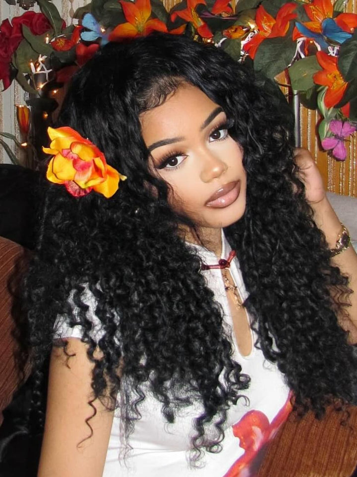 Dorsanee Spanish Crimped Loose Curls 13X4 Lace Front Human Hair Wigs 250 300 Density