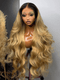 Dorsanee Strawberry Honey Blonde With Dark Roots 13x4 Lace Front Virgin Human Hair Wigs