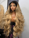Dorsanee Strawberry Honey Blonde With Dark Roots 13x4 Lace Front Virgin Human Hair Wigs